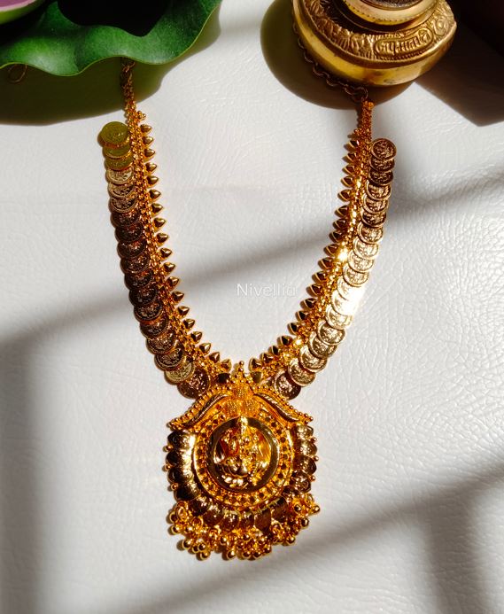 Micro Gold Lakshmi Kaasu Maalai Necklace