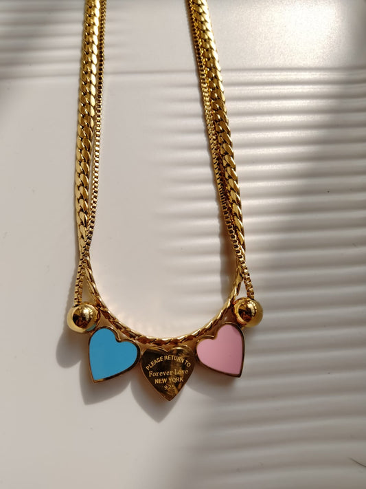 Hailey Colorful Heart Necklace