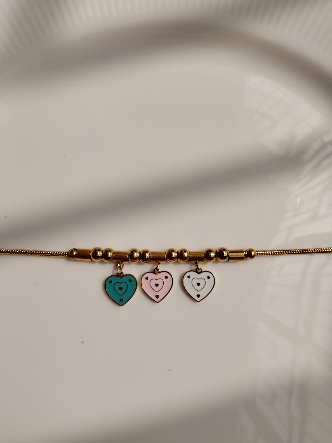 Colorful Hearts Chain Bracelet