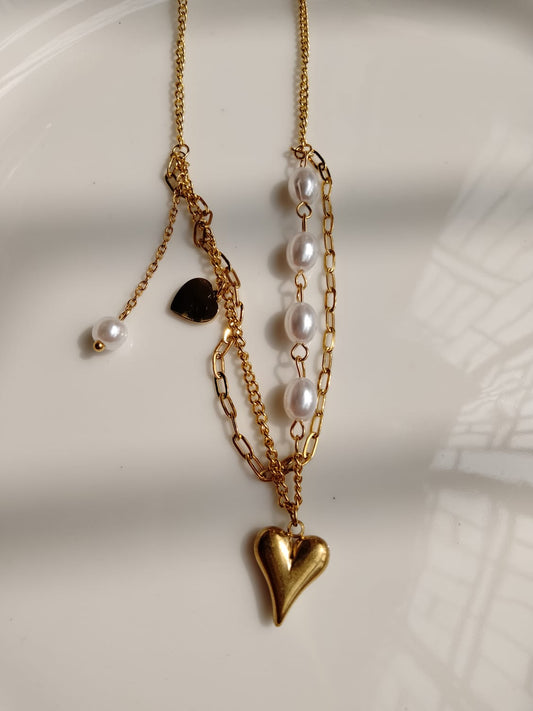 Sonya Pearl Heart Necklace